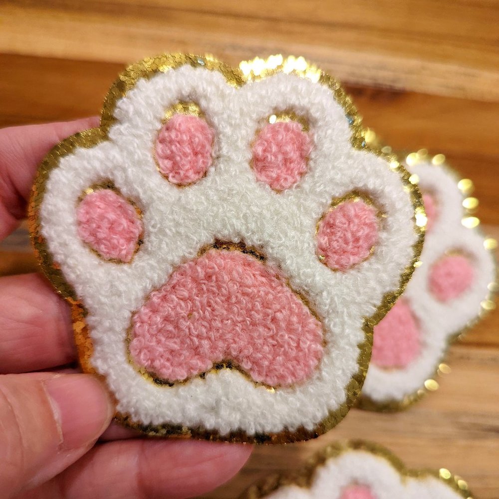 Meow....The Fuzzy Paw Iron-On Patch (Set of 4)